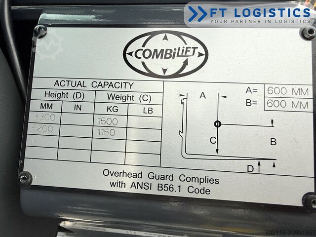 Narrow-aisle forklift Combilift AISLE MASTER 15E TRIPLEX 5250 FREE-LIFT