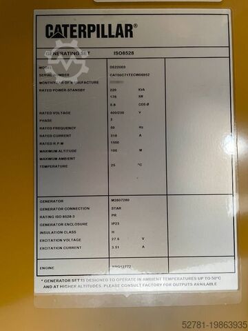 Aggregat Caterpillar DE220E0 - 220 kVA Generator - DPX-18018