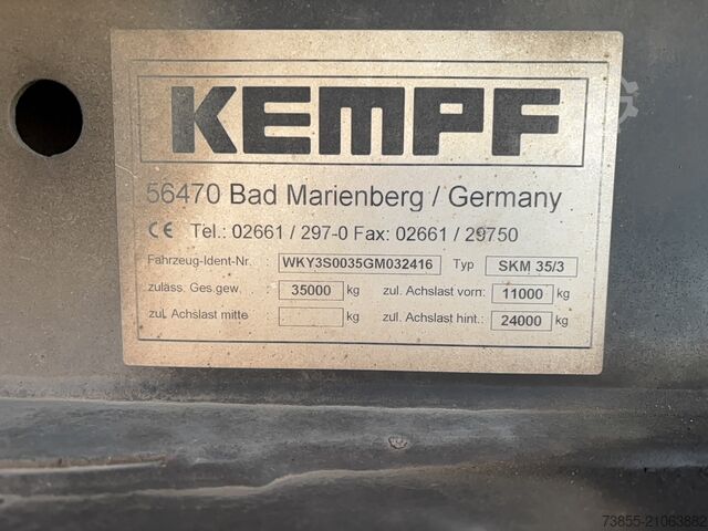 Kippauflieger Kempf 3-axle aluminium tipper semi-trailer