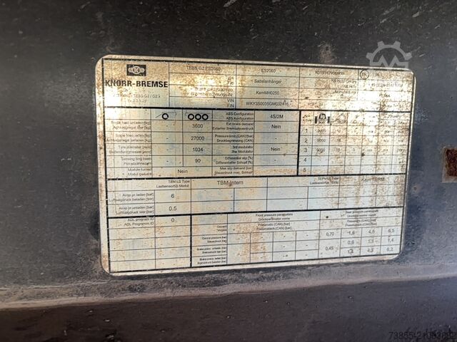 Kippauflieger Kempf 3-axle aluminium tipper semi-trailer