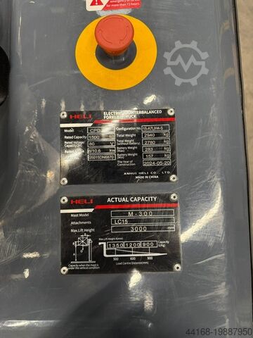 3-wheel forklift Heli Elektrostapler 1,5 To CPD 15