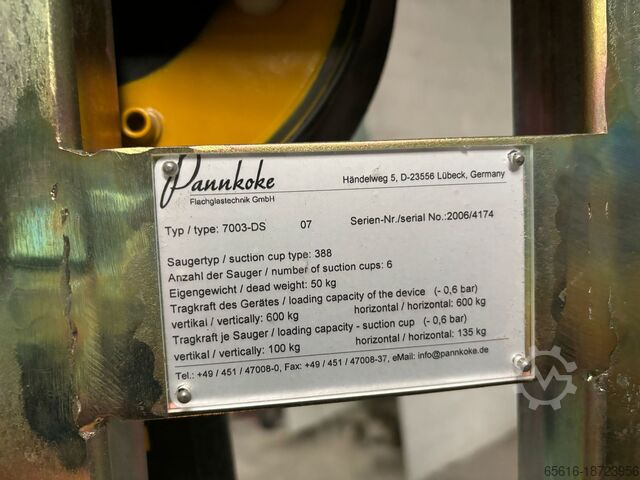 Glass lifting crane and vacuum gripper ABUS + Pannkoke 7003-DS