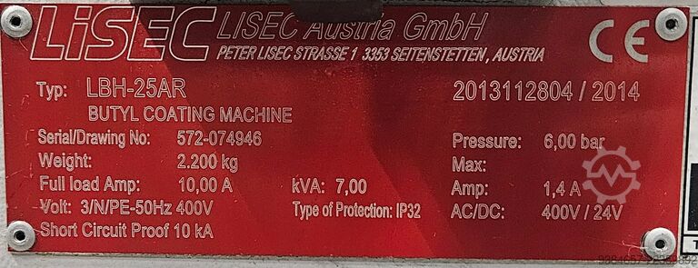Insulating glass making machine LISEC LBH-25AR