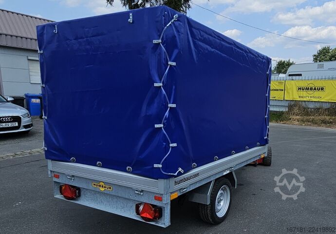 Open trailer with tarp HUMBAUR HU 152314 mit Plane und Spriegel 1300mm