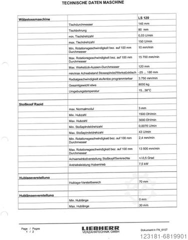 Zahnradstossmaschine Liebherr LS 122