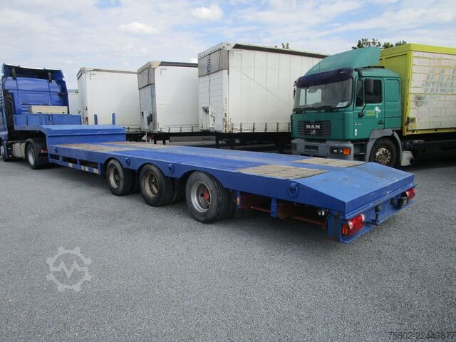 Low loader semitrailer BROSHUIS 3-Achser Tieflader *Schwanenhals+Ausziehbar+Luft