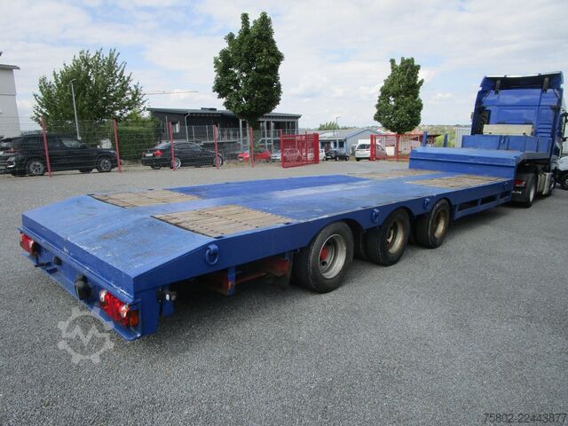 Low loader semitrailer BROSHUIS 3-Achser Tieflader *Schwanenhals+Ausziehbar+Luft