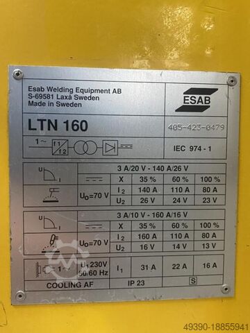 WIG und Elektro DC Inverter-Schweißgerät mit HF-Zündung, WIG Schweißmaschine, Inverter Schweißstromq ESAB Aristotig 160 / LTN 160