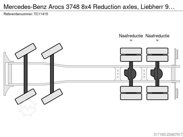 Mixer Mercedes-Benz Arocs 3748 8x4 Reduction axles, Liebherr 9m3