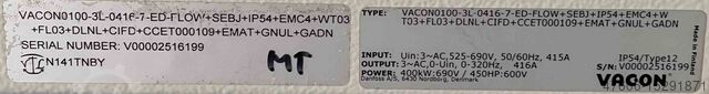 Frequency converter 400kW VACON 100
