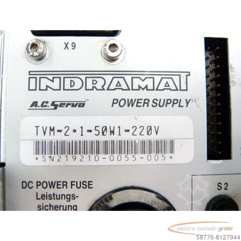 Component Indramat TVM 2.1-50W1-220V A.C. Servo Power Supply