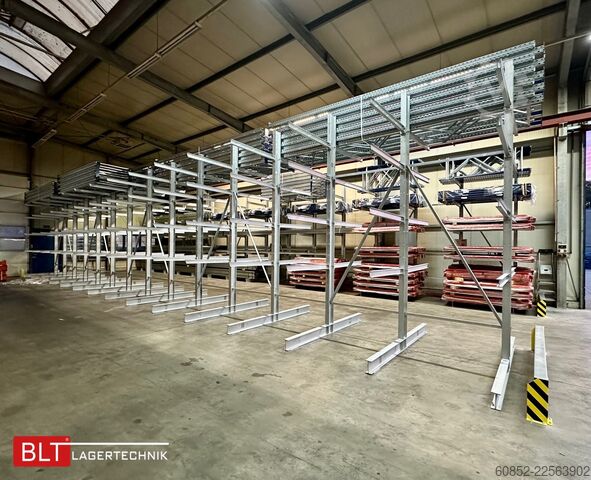 Cantilever rack ca. 18,45 lfm Kragarmregal Doppelseitig H:400 cm 500 Kg/Arm
