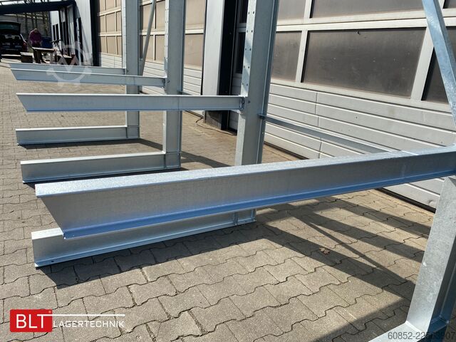 Cantilever rack ca. 4,02 lfm. Kragarmregal  H: 350cm T: 137 cm , 500kg/Arm , 4 Lagerebenen