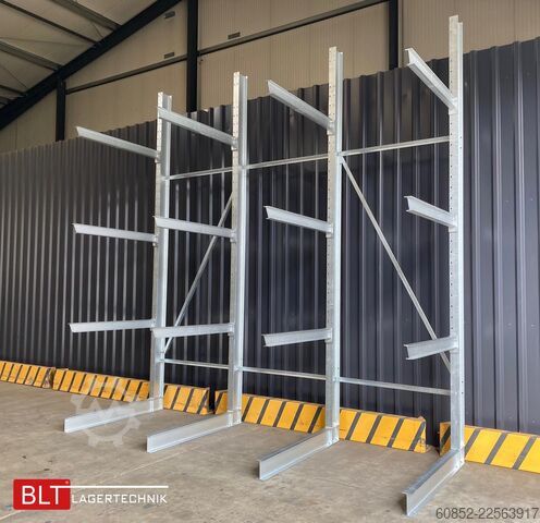 Cantilever rack ca. 4,02 lfm. Kragarmregal H: 416 cm T: 137 cm , 750 kg/Arm , 4 Lagerebenen