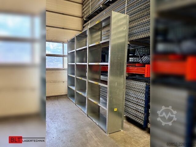 Modular shelf ca. 3,06 lfm. Fachbodenregale META Clip, H: 250 cm , T: 40 cm , 100 kg pro Ebene