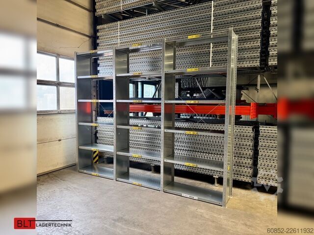 Modular shelf ca. 3,06 lfm. Fachbodenregale META Clip, H: 250 cm , T: 40 cm , 100 kg pro Ebene
