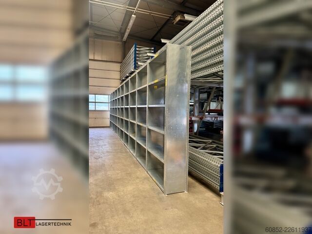 Modular shelf ca. 30,06 lfm. Fachbodenregale META Clip H: 250 cm , T: 40 cm , 100 kg pro Ebene
