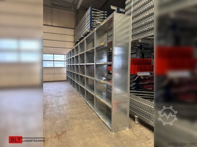 Modular shelf ca. 8,06 lfm. Fachbodenregale META Clip, H: 250 cm , T: 40 cm , 100 kg pro Ebene