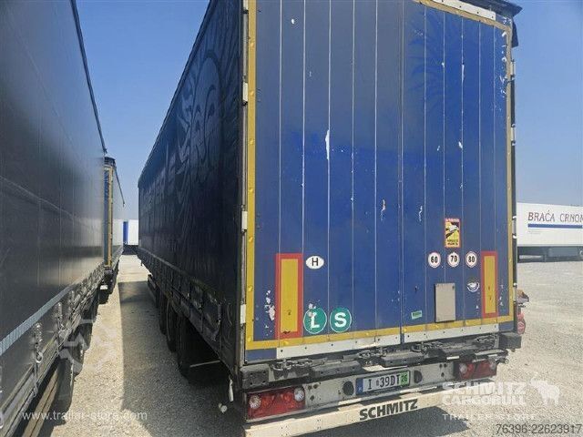 Open semitrailer with tarp Schmitz Cargobull Semitrailer Curtainsider Mega