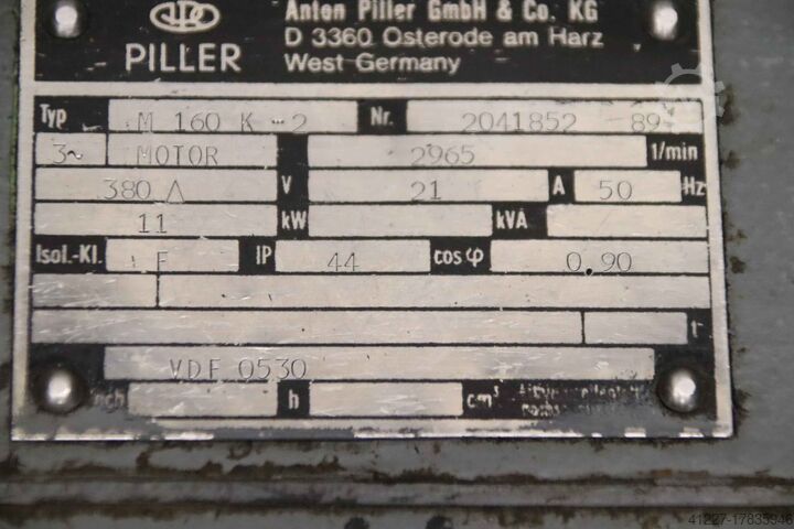 Pressure blower 11 kW Piller 2 E 10 1800