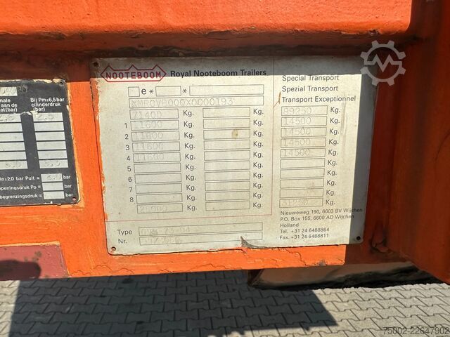 Platform trailer Nooteboom OVB-73-04 73 tons Ballast trailer / 4 axles / 3...