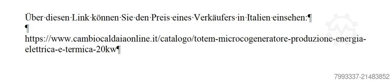 Blockheizkraftwerk Totem 20 Neu KWK TOTEM TOTEM 10