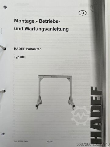 Mobile gantry crane, load capacity 5,000 kg Carl Stahl Portalkran mobil, Tragfähigkeit 5.000 kg