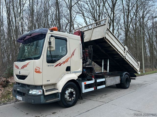 Kipper LKW RENAULT Midlum 210 Kipper + Kran HMF850