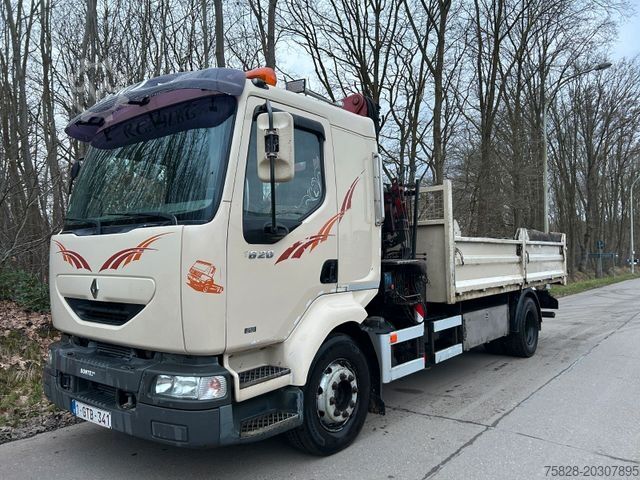 Kipper LKW RENAULT Midlum 210 Kipper + Kran HMF850