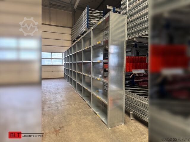 Modular shelf ca. 8,06 lfm. Fachbodenregale META Clip, H: 250 cm , T: 40 cm , 100 kg pro Ebene
