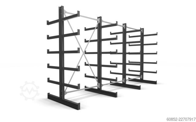 Kragarmregal 3,91 lfm. Kragarmregal doppelseitig Langgutregal 200 cm Hoch