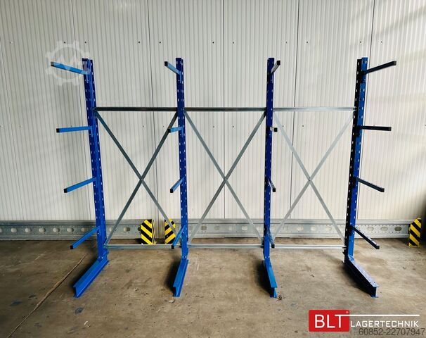Kragarmregal ca. 3,15 lfm. Kragarmregal Langgutregal H: 250 cm 140 kg/Arm META Multistrong