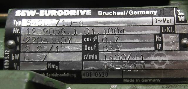 Getriebemotor 0,37 kW 41 U/min SEW-EURODRIVE S40DT71D-4