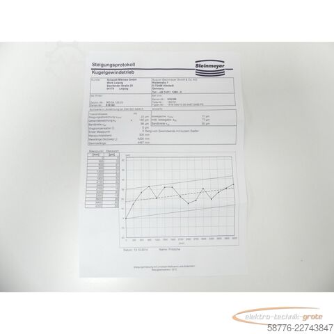 Component Steinmeyer für Schaudt Mikrosa  1516.544 P5 Kugelgewindetrieb - ! -