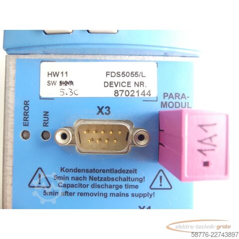 Component Stöber FDS5055/L Posidrive Servoantrieb HW 11 SW 5.3C SN: 8702144