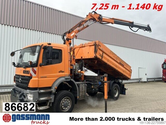 Kipper LKW Mercedes-Benz Axor 1829 AK 4x4, Winterdienstausstattung, Kran