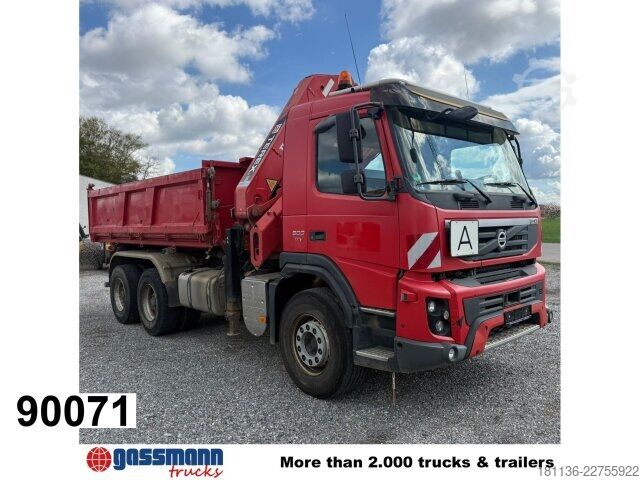 Kipper LKW Volvo FMX 500 6x4, EEV, Terex Kran 240.2E-A3, Funk,