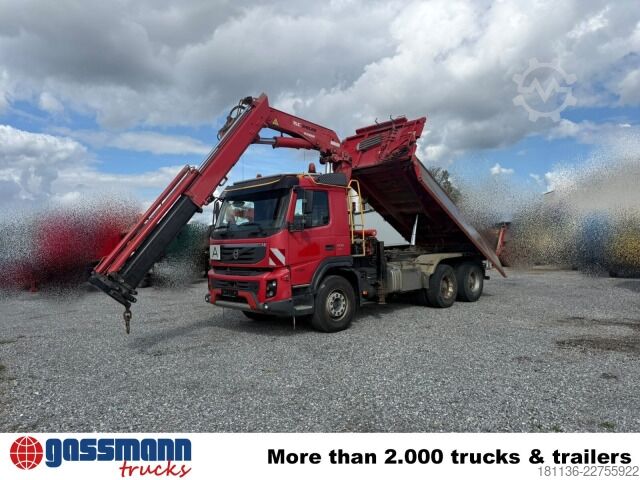 Kipper LKW Volvo FMX 500 6x4, EEV, Terex Kran 240.2E-A3, Funk,