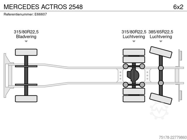 Fahrgestell mit Fahrerhaus Mercedes-Benz ACTROS 2548