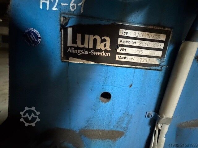 Motorische 3 Walzen Rundbiegemaschine LUNA Schweden 8266 20/2,5