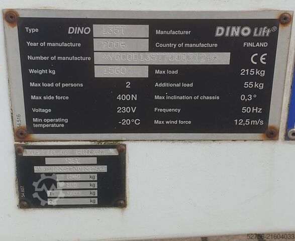 Lkw-Arbeitsbühne Dino 135T