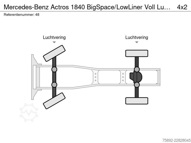 Volumen-SZM Mercedes-Benz Actros 1840 BigSpace/LowLiner Voll Luft/Eu6/351tkm