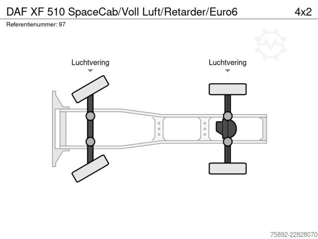 Standard-SZM DAF XF 510 SpaceCab/Voll Luft/Retarder/Euro6