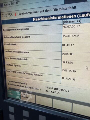 Horizontal-Bearbeitungszentrum starrag Heckert HEC 400 D