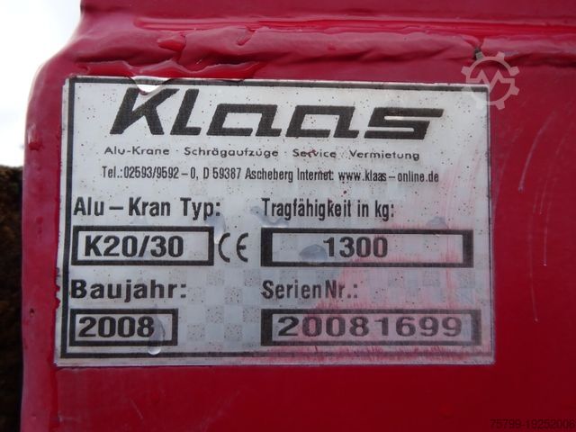 Anhänger  KLAAS-ALU-Kran K20/30 TS Anhänger 30 Meter