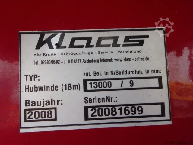 Anhänger  KLAAS-ALU-Kran K20/30 TS Anhänger 30 Meter