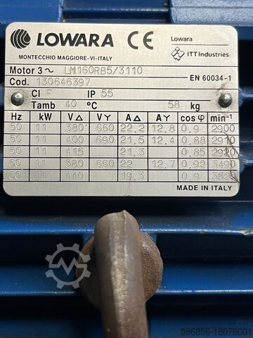 LOWARA SV1610V 11KW/ 7.2 - 24M3/h pump, LOWARA SV1610V