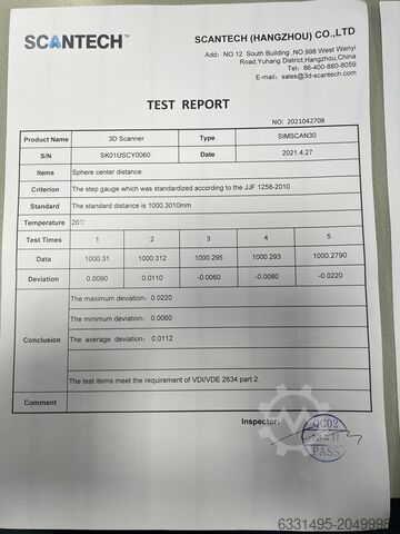 3D scanner Scantech SIMSCAN30