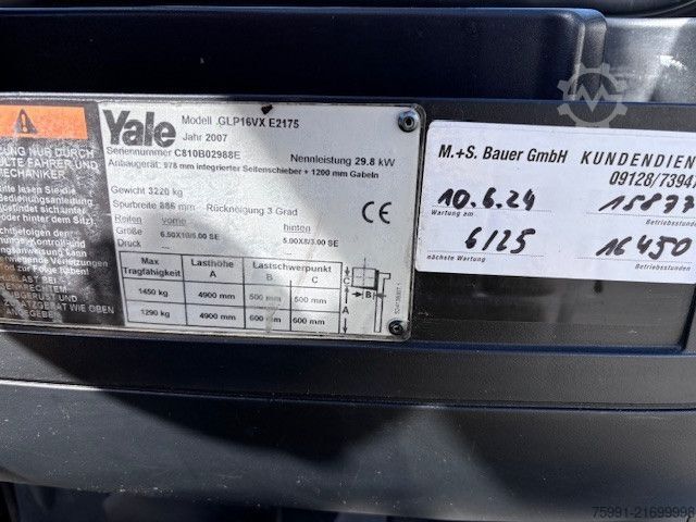 Schmalgangstapler YALE GLP 16 VX E2175