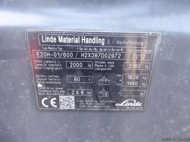 Electric 4-wheel forklift Linde E20H-01/600